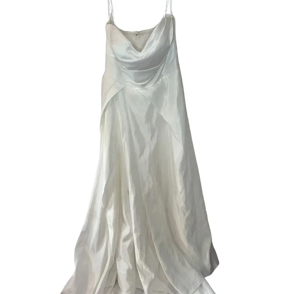 Lulus “Lifetime of Love” White Satin Strapless A-Line Gown - Size 8 – NWOT💍✨ - Picture 9 of 11
